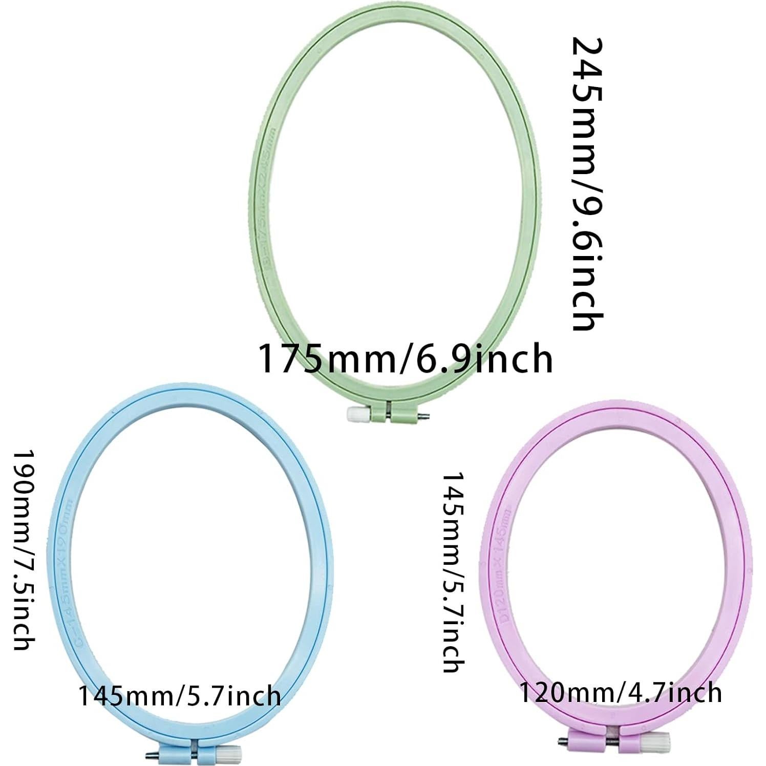 Aros de Bordado Ovalados LAMXD 3 Piezas Plástico Multicolor