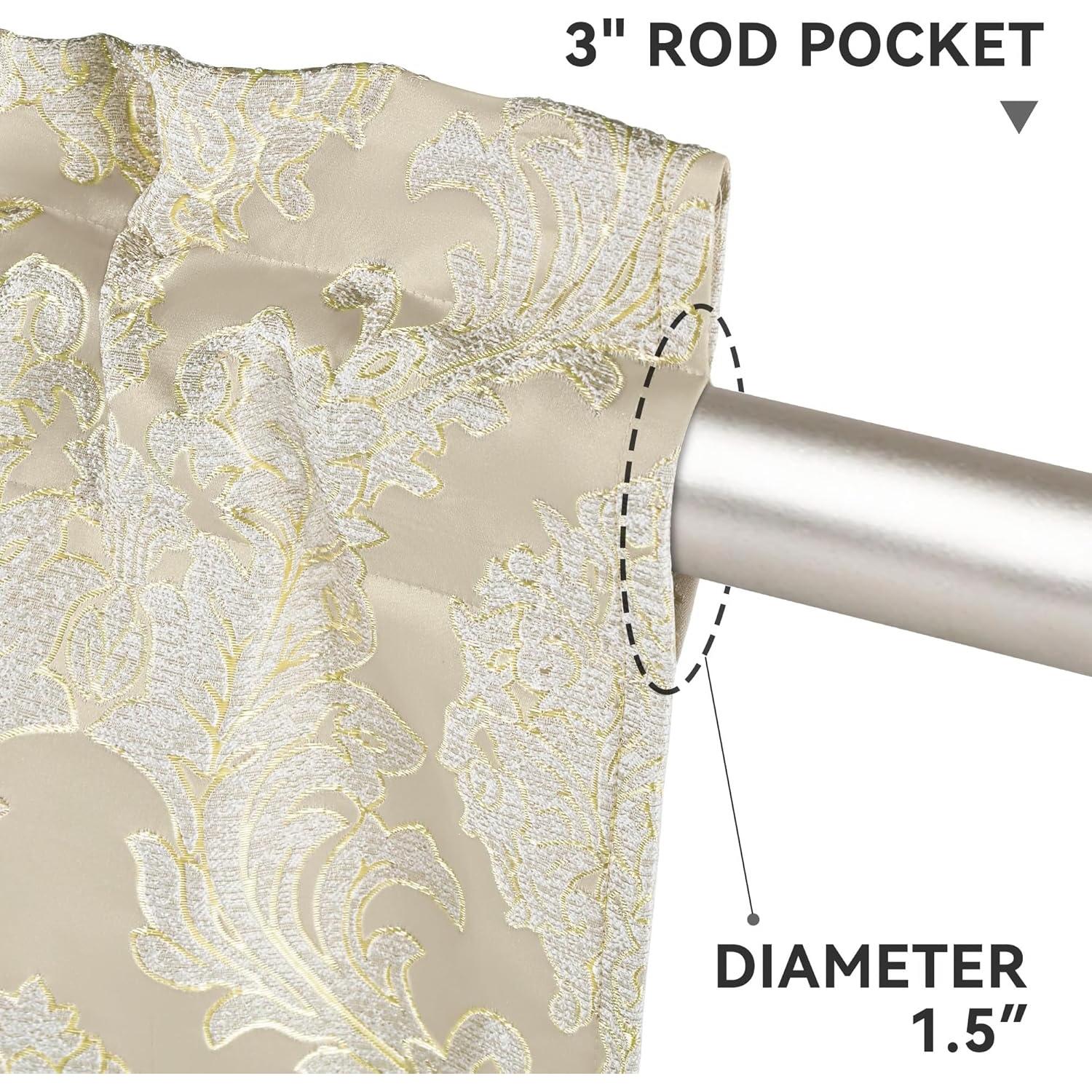 Valance Jacquard Loom and Mill Beige 137x46 cm Blackout