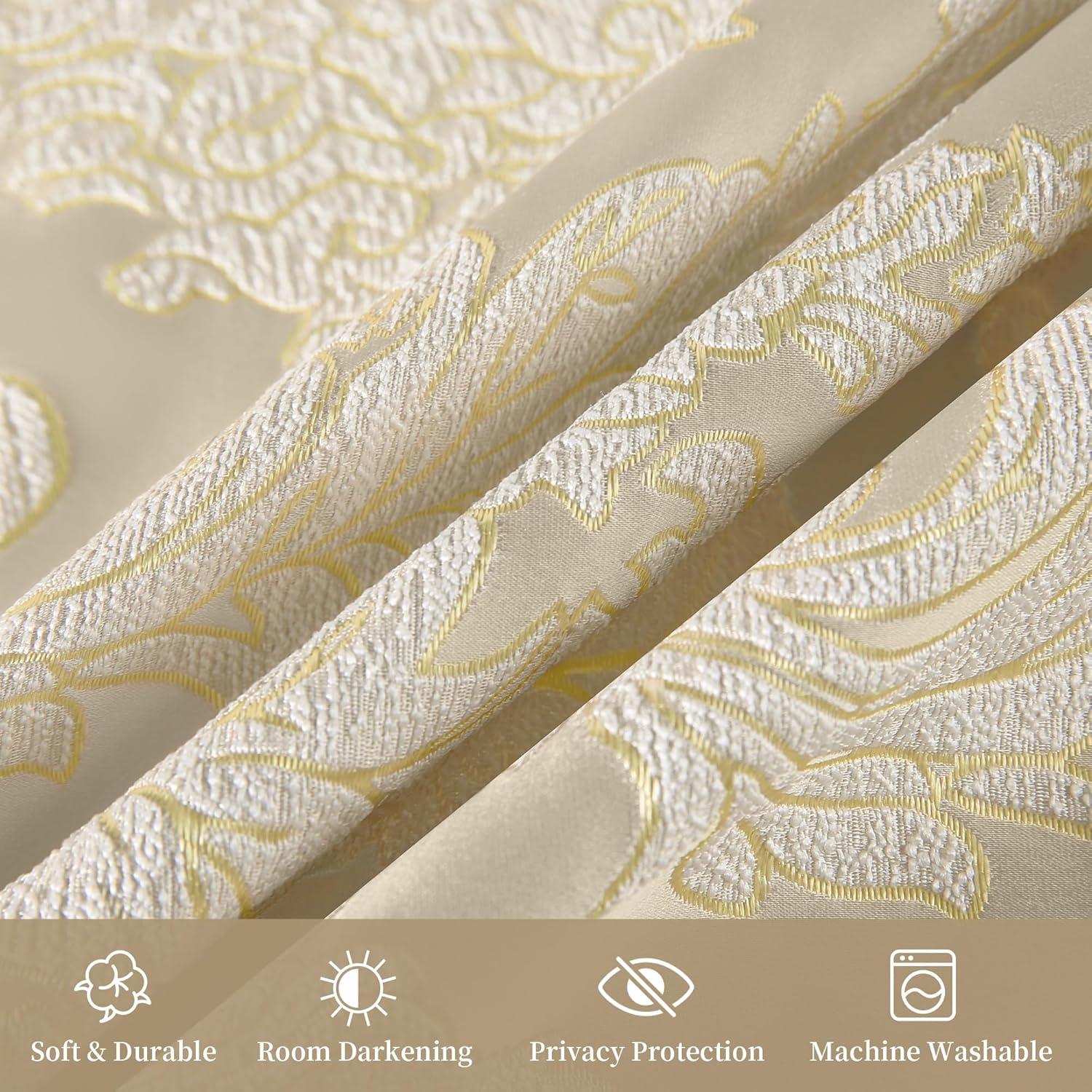 Valance Jacquard Loom and Mill Beige 137x46 cm Blackout