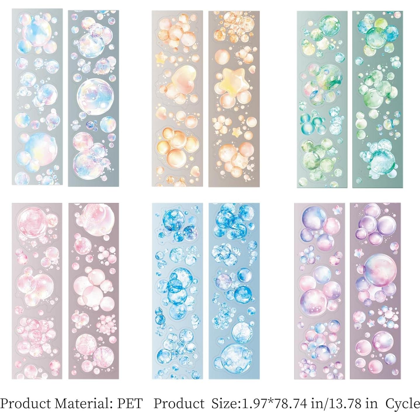 Etiquetas de Cinta PET para Scrapbooking MisKepaa - 6 Rollos Coloridos