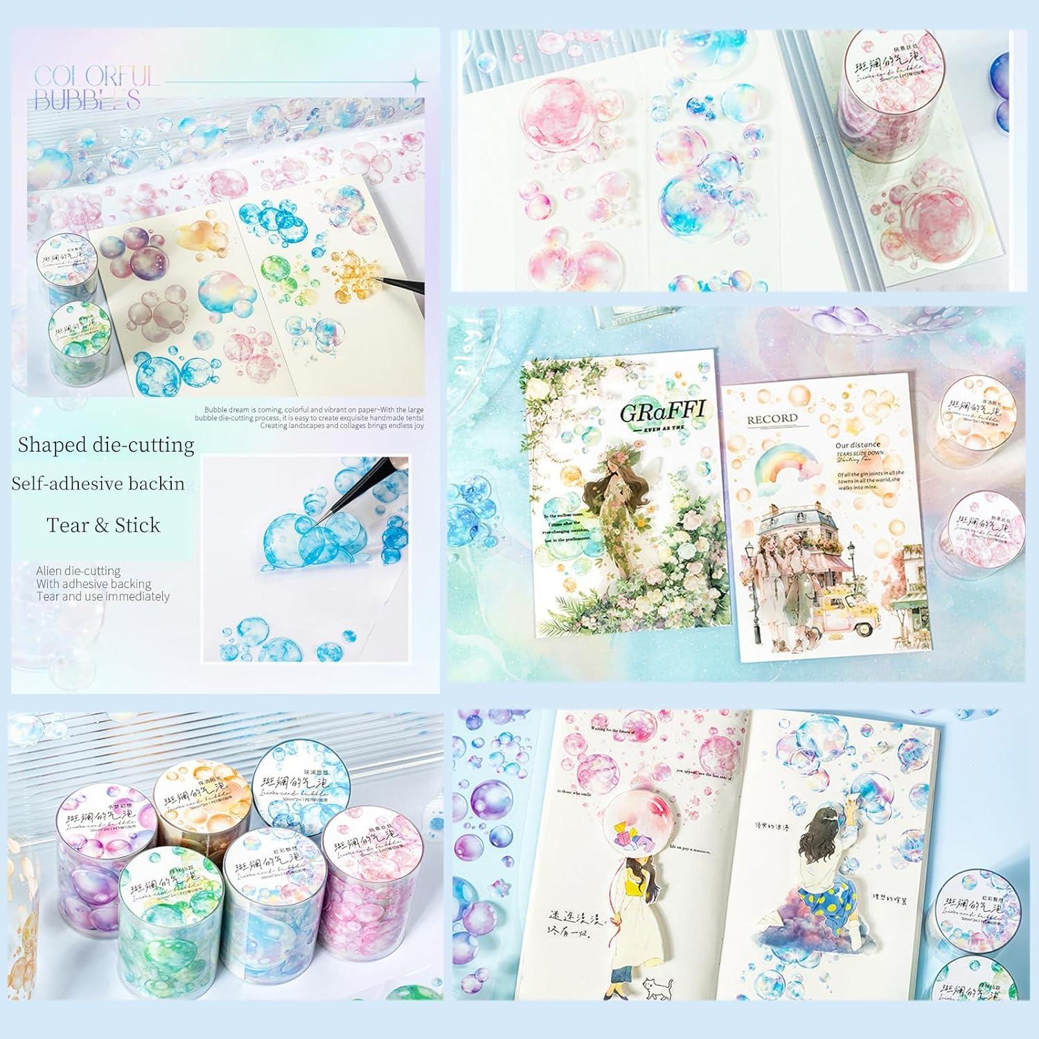 Etiquetas de Cinta PET para Scrapbooking MisKepaa - 6 Rollos Coloridos