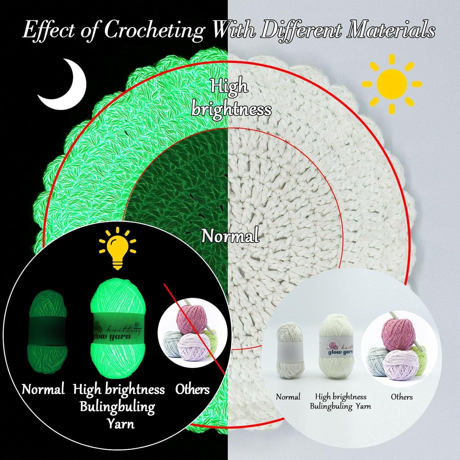 Hilo de Tejer Brillante en la Oscuridad Bulingbuling 260g Gris