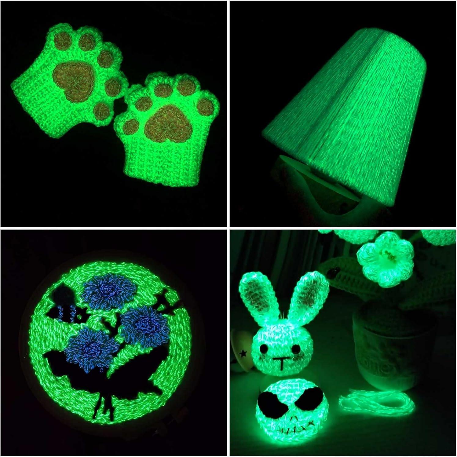 Hilo de Tejer Brillante en la Oscuridad Bulingbuling 260g Gris