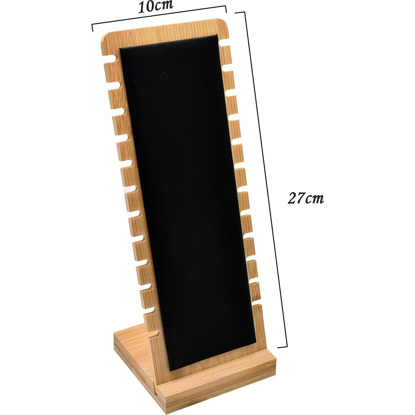 Tablero de Exhibición de Joyería Fresa Dorada 2 PCS Bambú Negro