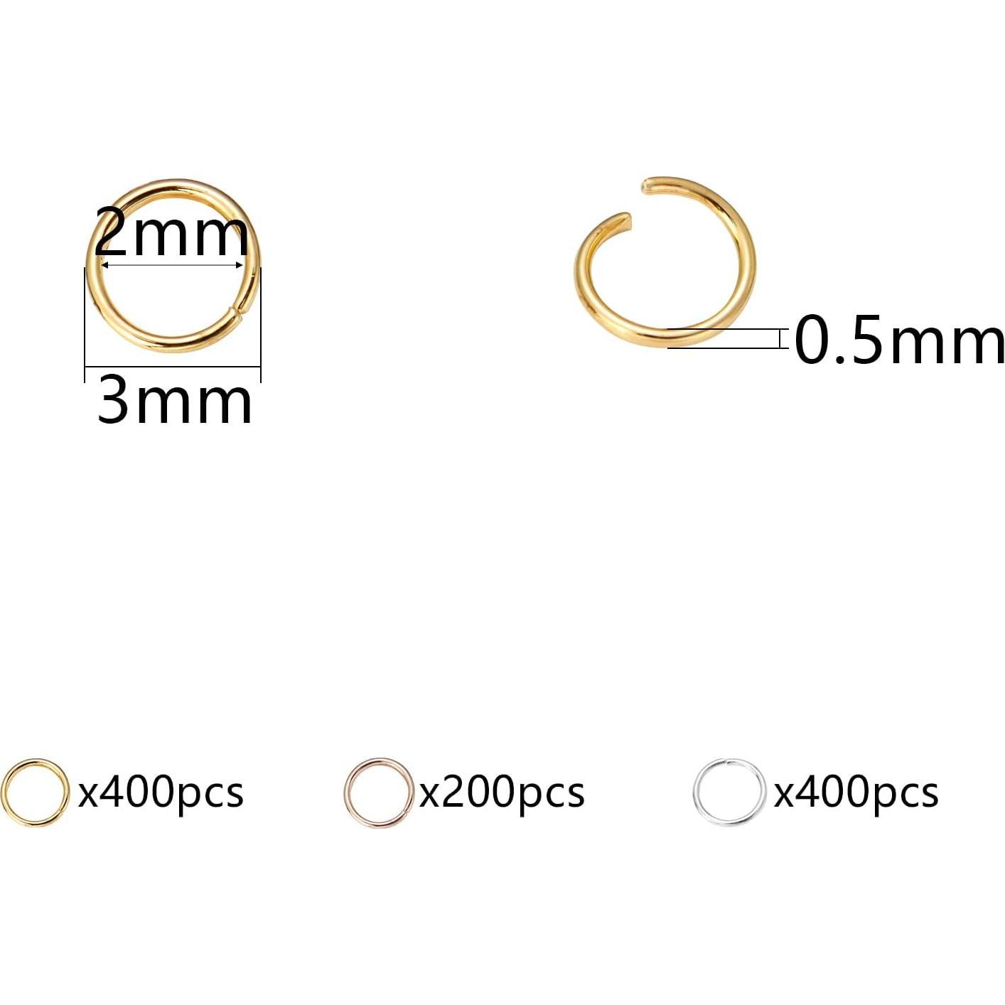 1000 Anillas Abiertas 3mm Chuyau para Fabricación de Joyas