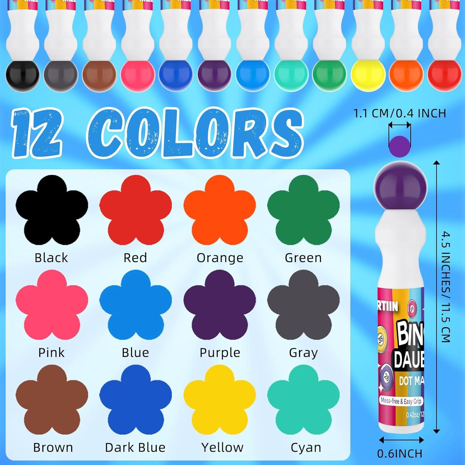 Set de 48 Marcadores Daubers de Bingo Crtiin - 12 Colores