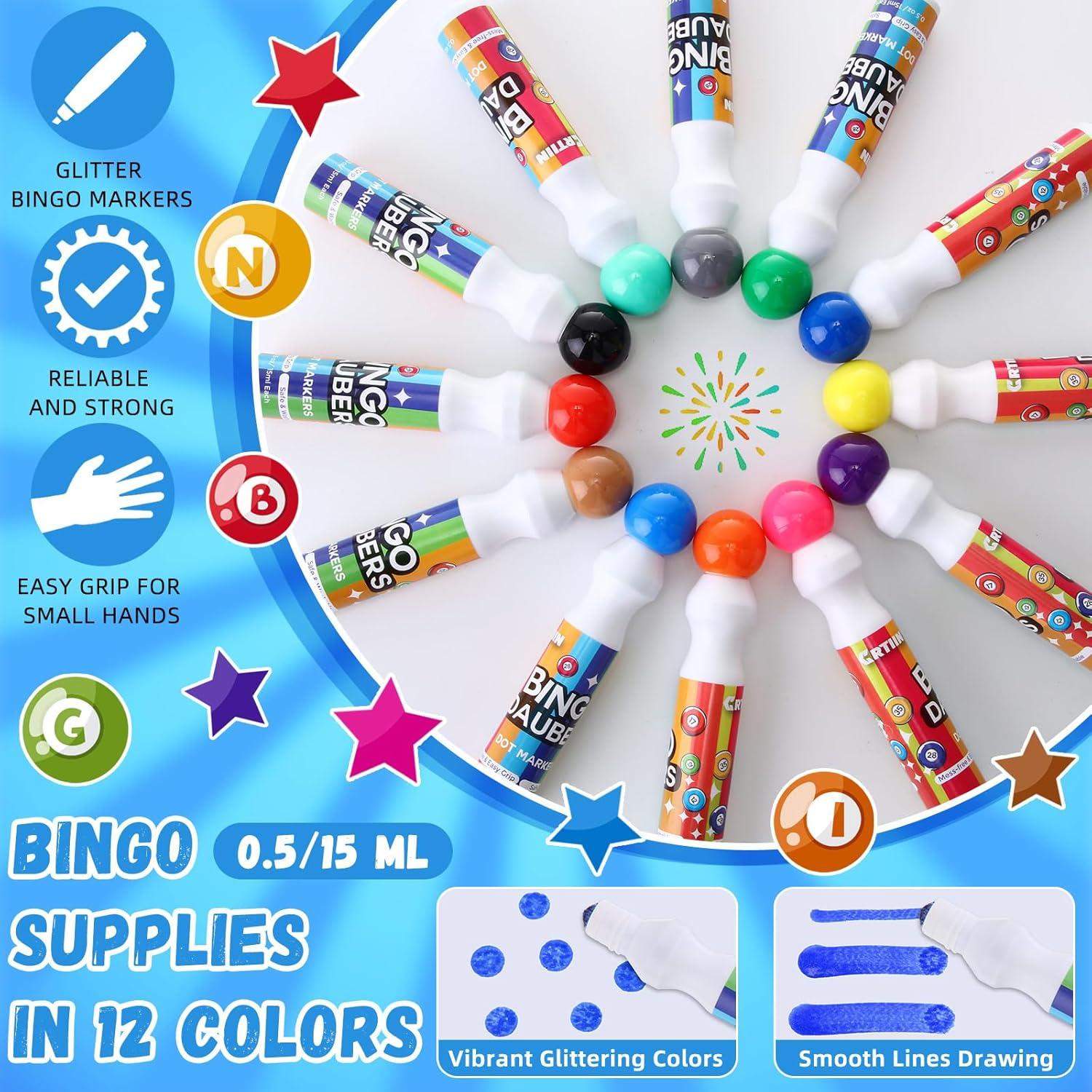Set de 48 Marcadores Daubers de Bingo Crtiin - 12 Colores