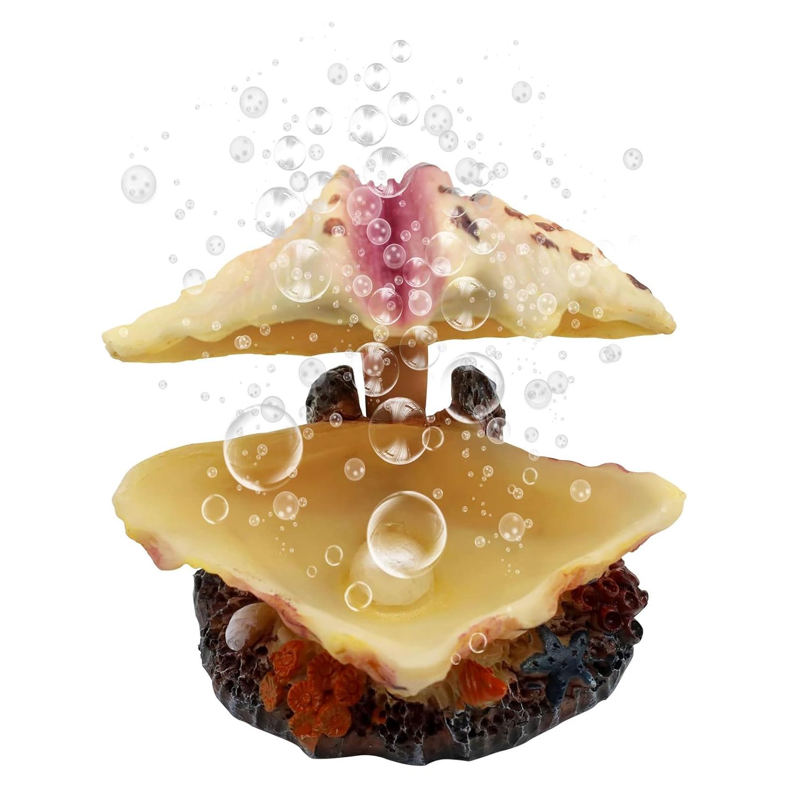 Decoración de Acuario Abnaok - Concha de Almeja Beige 13cm