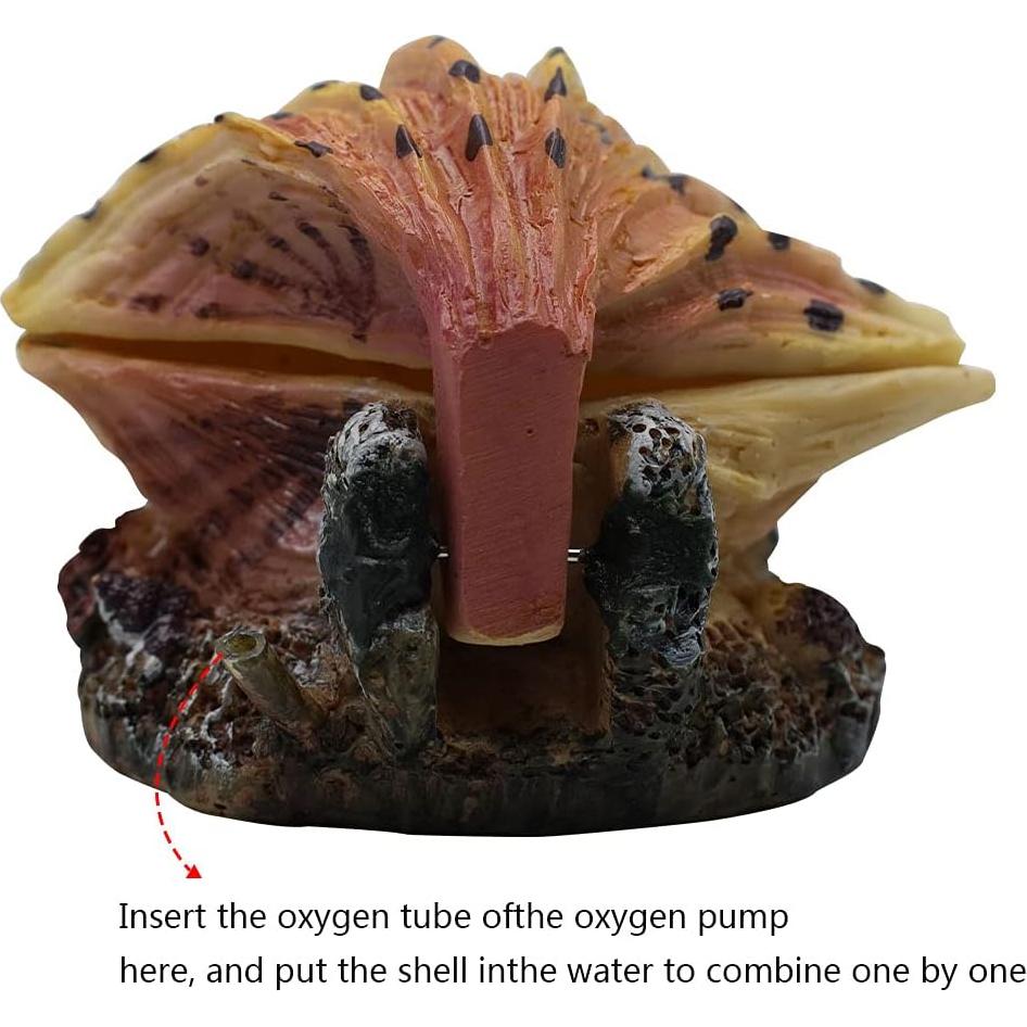 Decoración de Acuario Abnaok - Concha de Almeja Beige 13cm