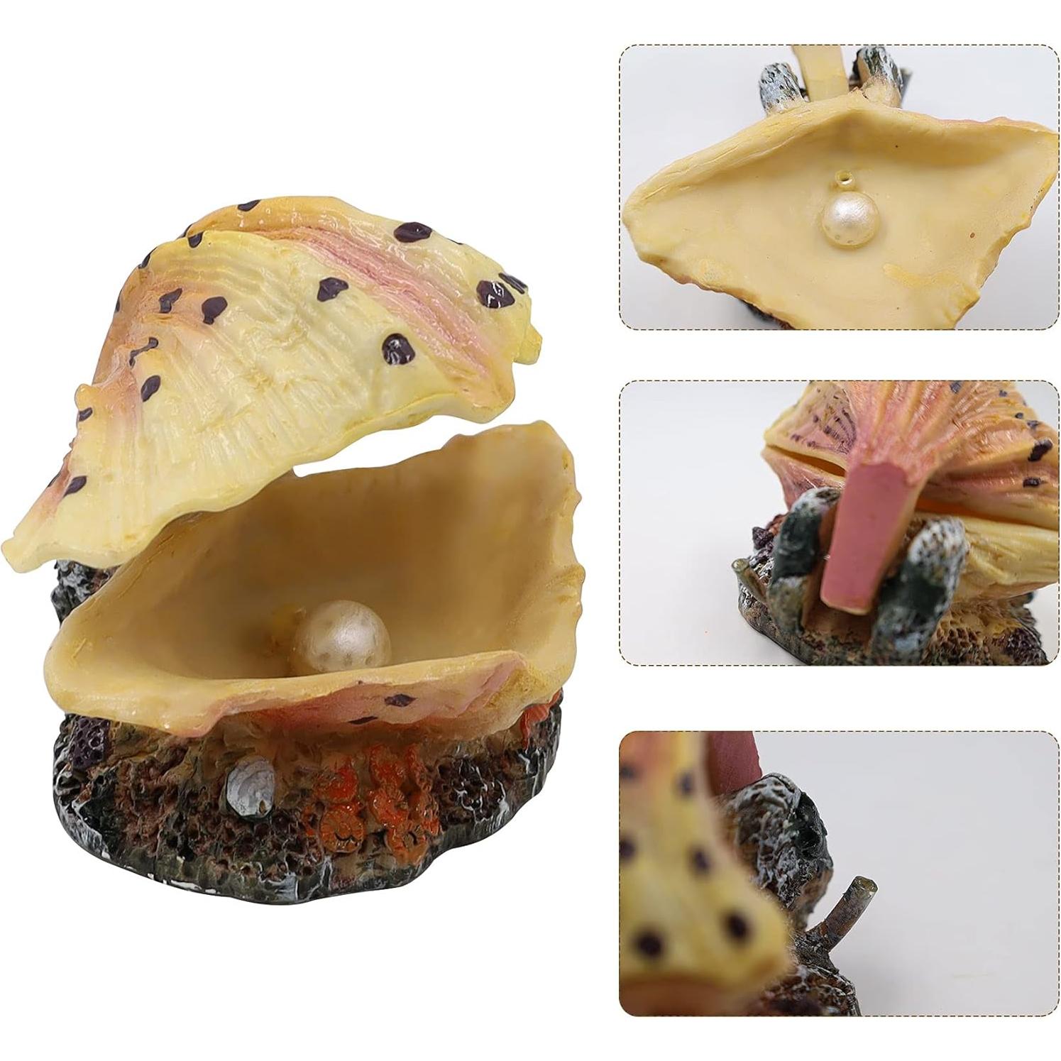 Decoración de Acuario Abnaok - Concha de Almeja Beige 13cm