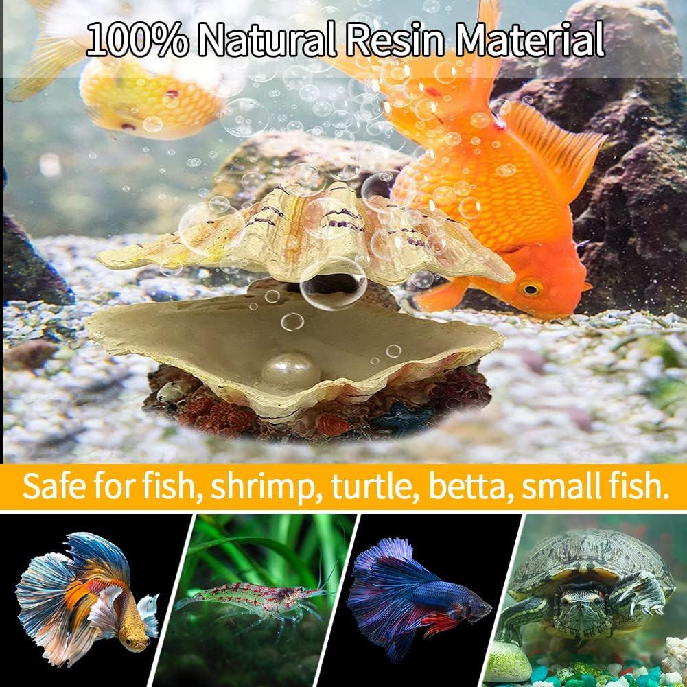 Decoración de Acuario Abnaok - Concha de Almeja Beige 13cm