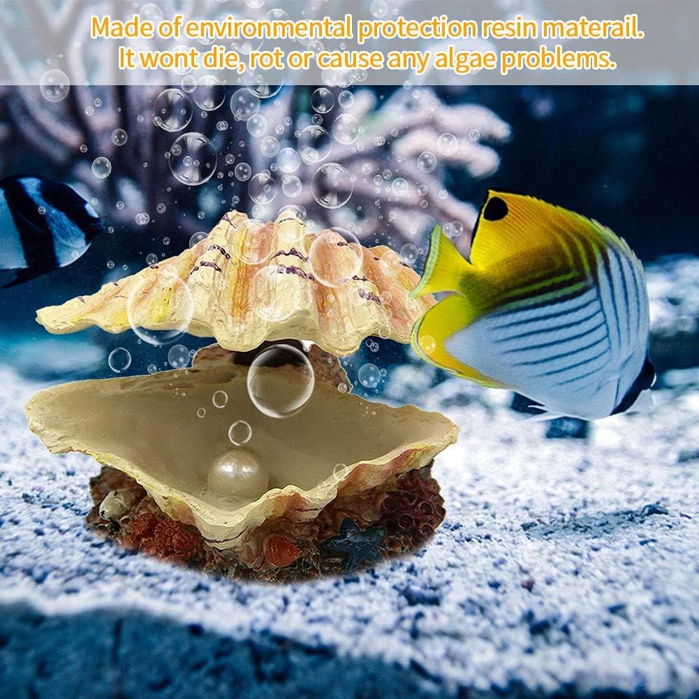 Decoración de Acuario Abnaok - Concha de Almeja Beige 13cm