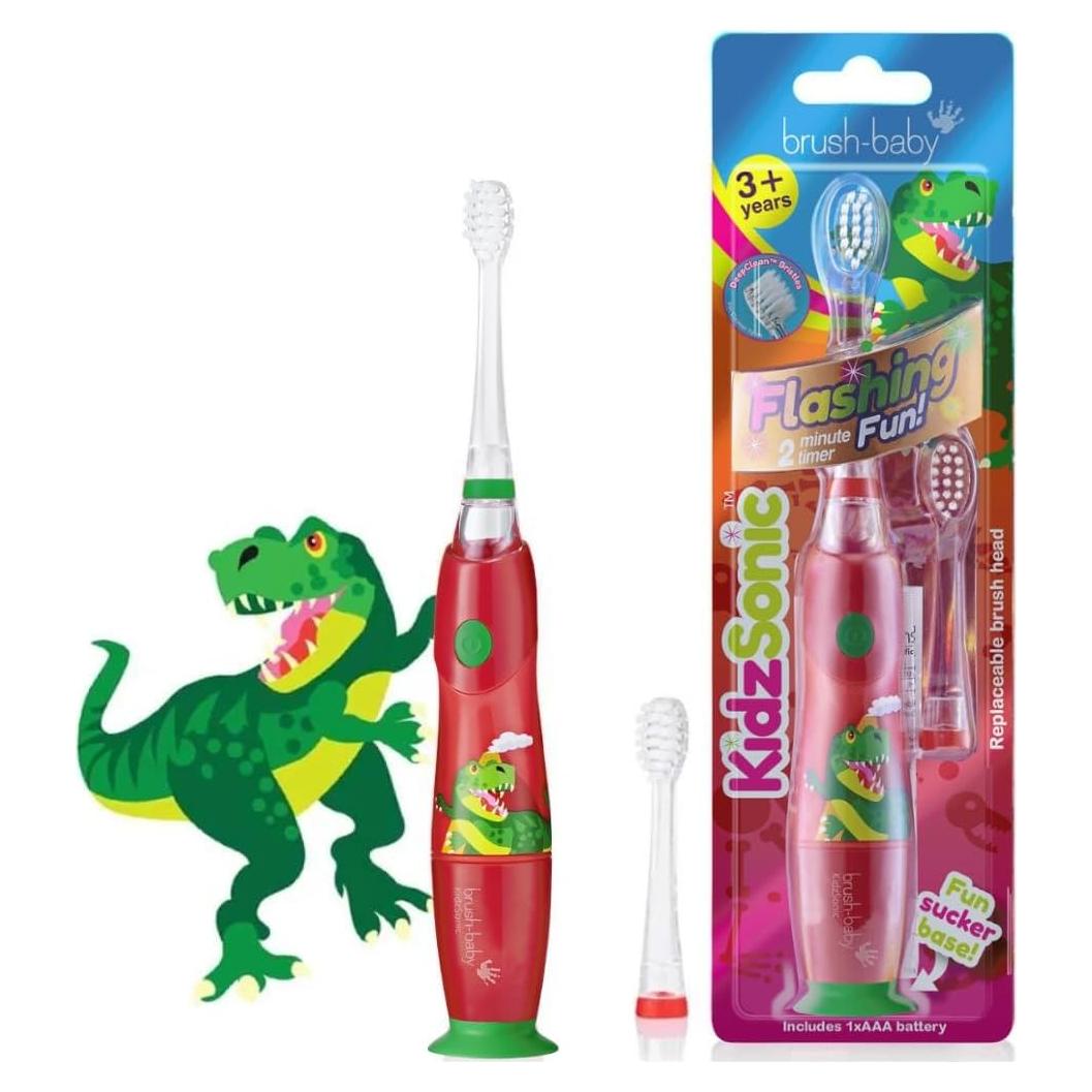 Cepillo de Dientes Eléctrico Brush-Baby KidzSonic Dinosaurio