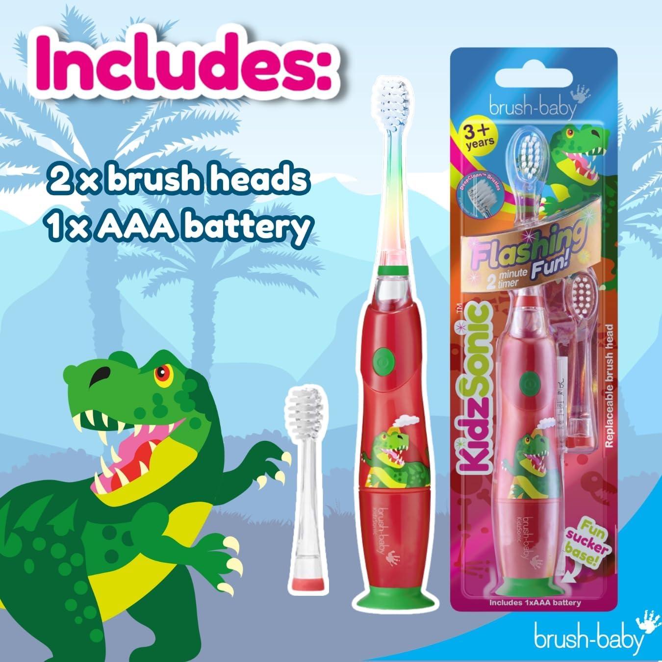 Cepillo de Dientes Eléctrico Brush-Baby KidzSonic Dinosaurio