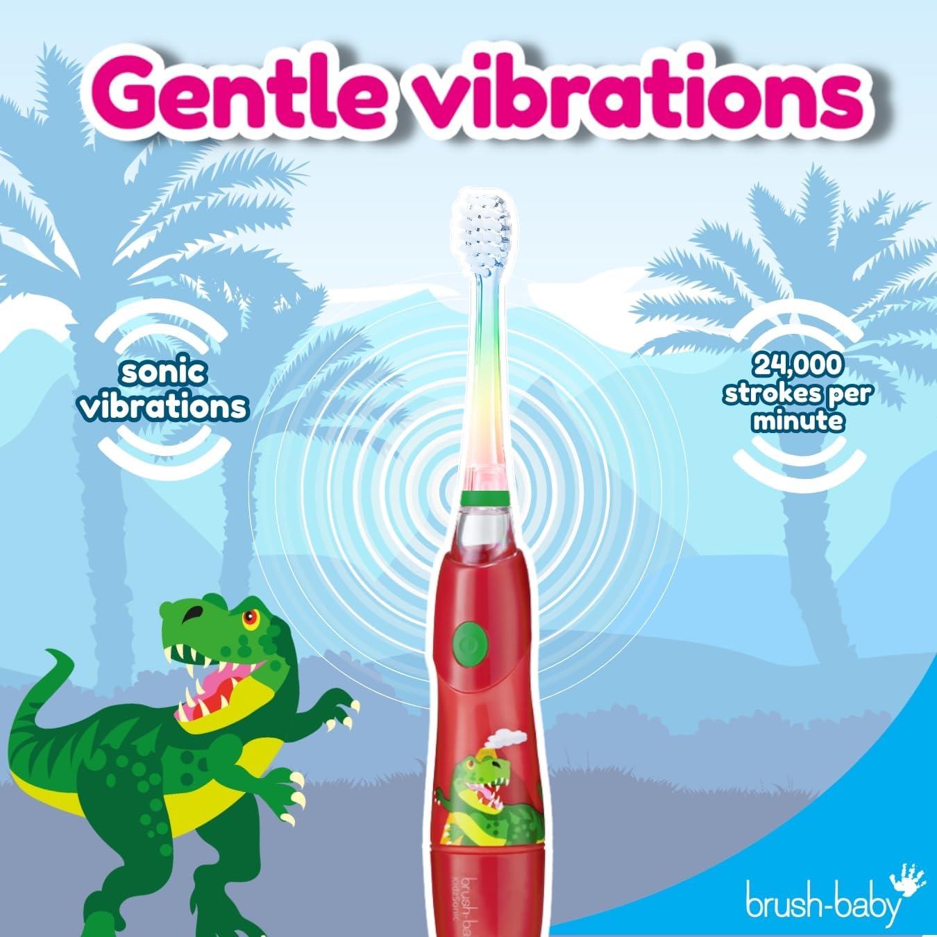 Cepillo de Dientes Eléctrico Brush-Baby KidzSonic Dinosaurio