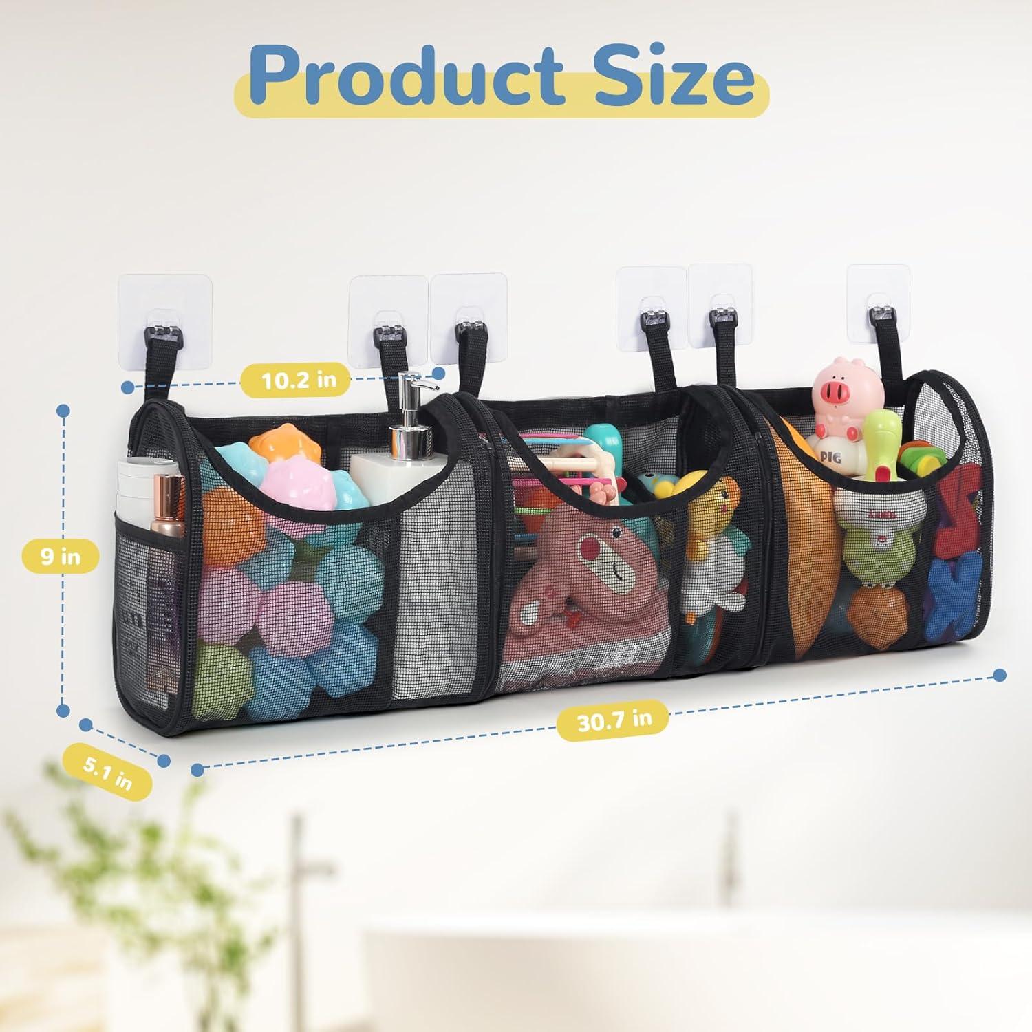 Organizador de Juguetes de Baño DOCMON, 6 Compartimentos, Negro