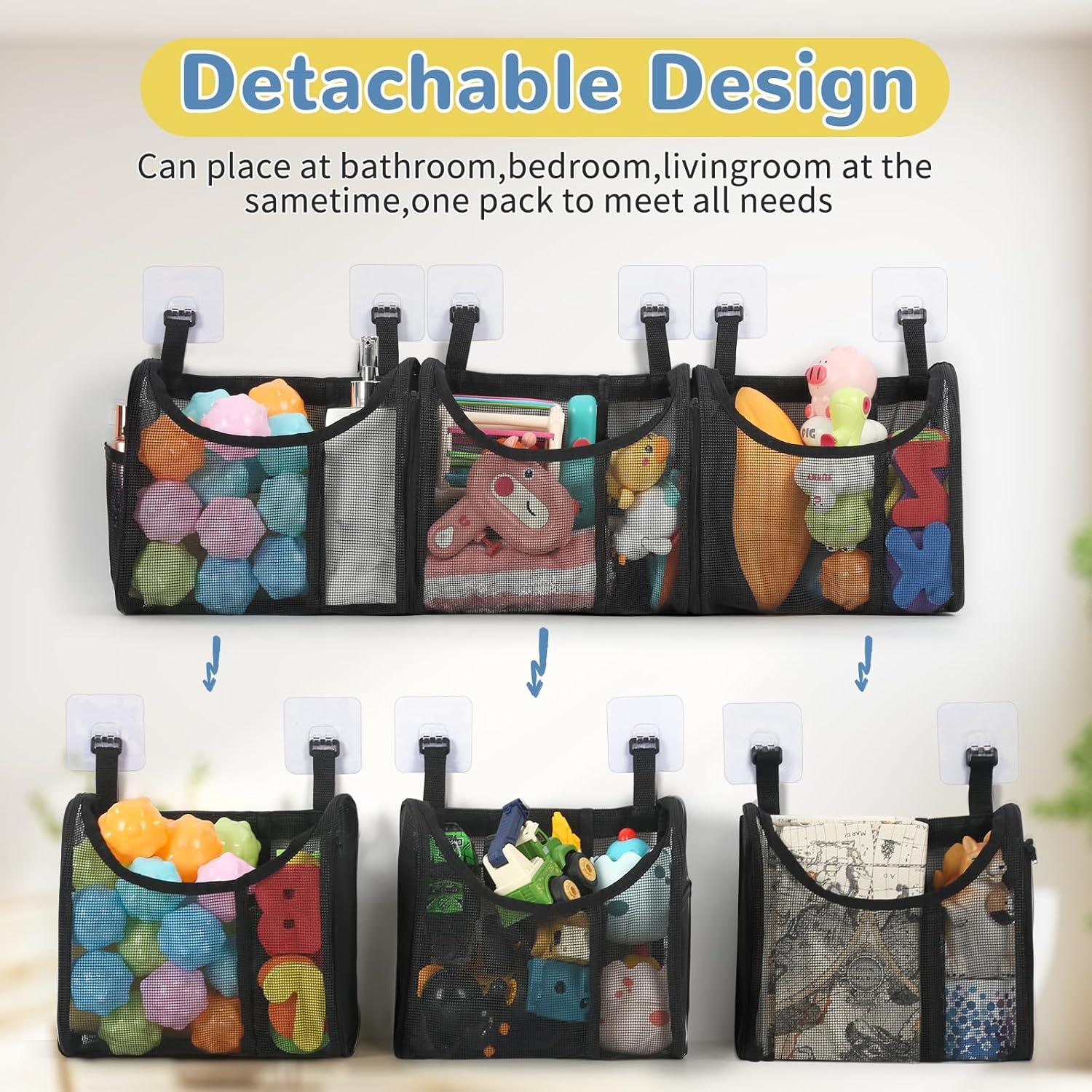 Organizador de Juguetes de Baño DOCMON, 6 Compartimentos, Negro