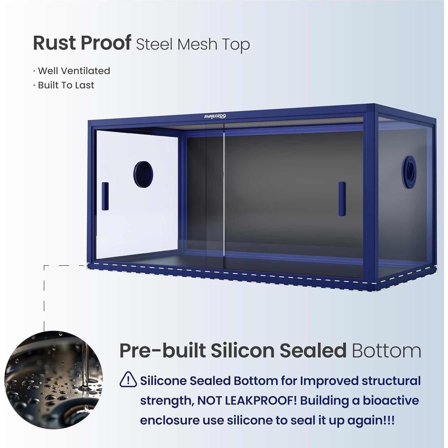 Tanque de Reptiles 50 Galones Phailozoo 91.44x45.72x45.72cm