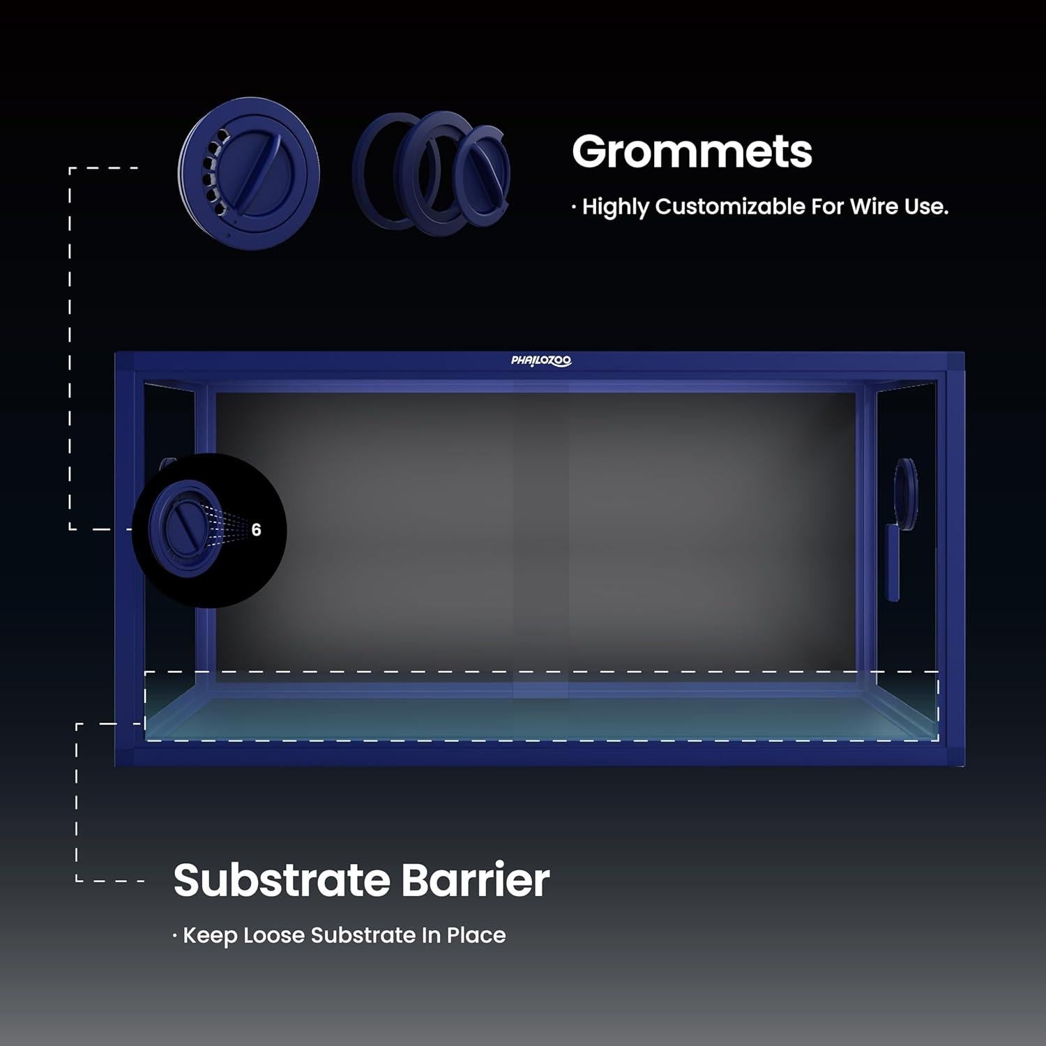 Tanque de Reptiles 50 Galones Phailozoo 91.44x45.72x45.72cm