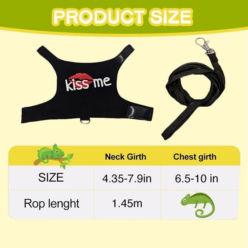 Correa y Arnés Ajustable HOKABLE para Dragón Barbudo Negro