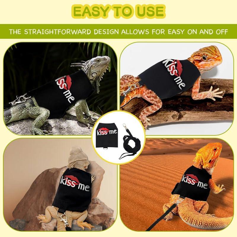 Correa y Arnés Ajustable HOKABLE para Dragón Barbudo Negro