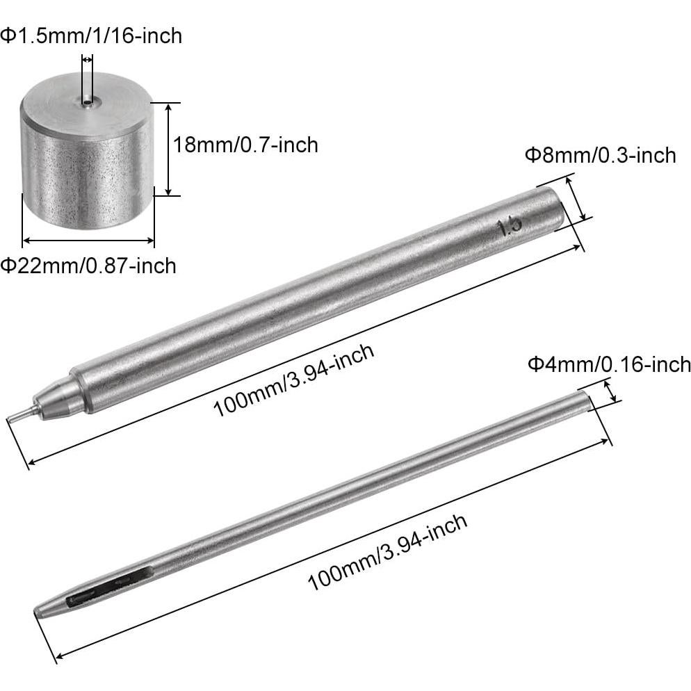 Troqueladora de Ojal uxcell 1.5mm para Artesanías en Cuero