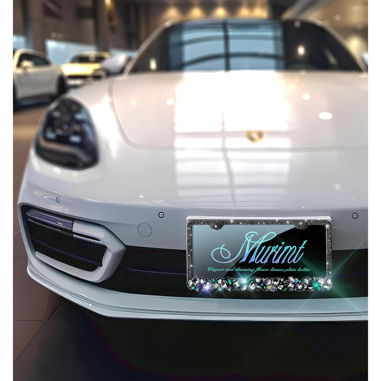 Marcos de Placas de Licencia Murimt con Rhinestones Brillantes 2 Pzs