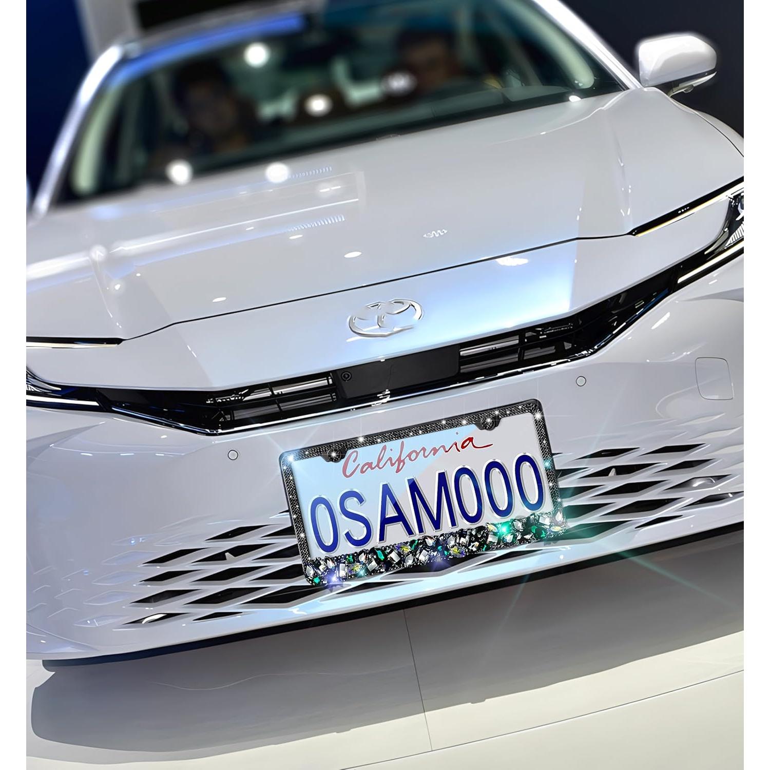 Marcos de Placas de Licencia Murimt con Rhinestones Brillantes 2 Pzs