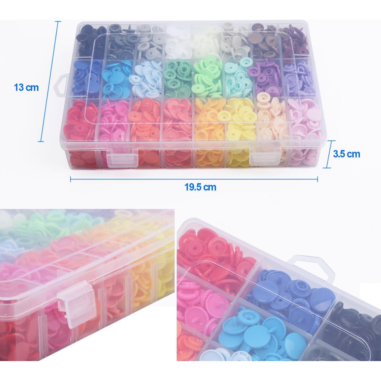 Kit de Botones a Presión Plástico ilauke 408 Piezas 12mm