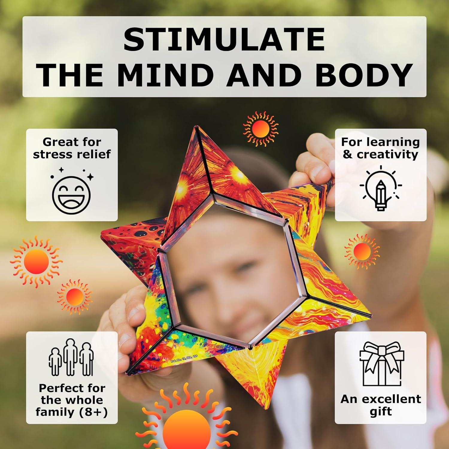 Cubo Magnético Shashibo Solar - Juguete Antiestrés STEM