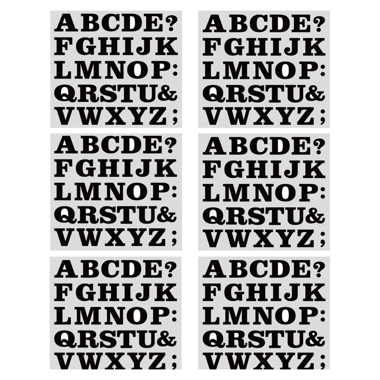 Letras de Transferencia de Calor Fanbay 156 Piezas Negro 2.03 cm