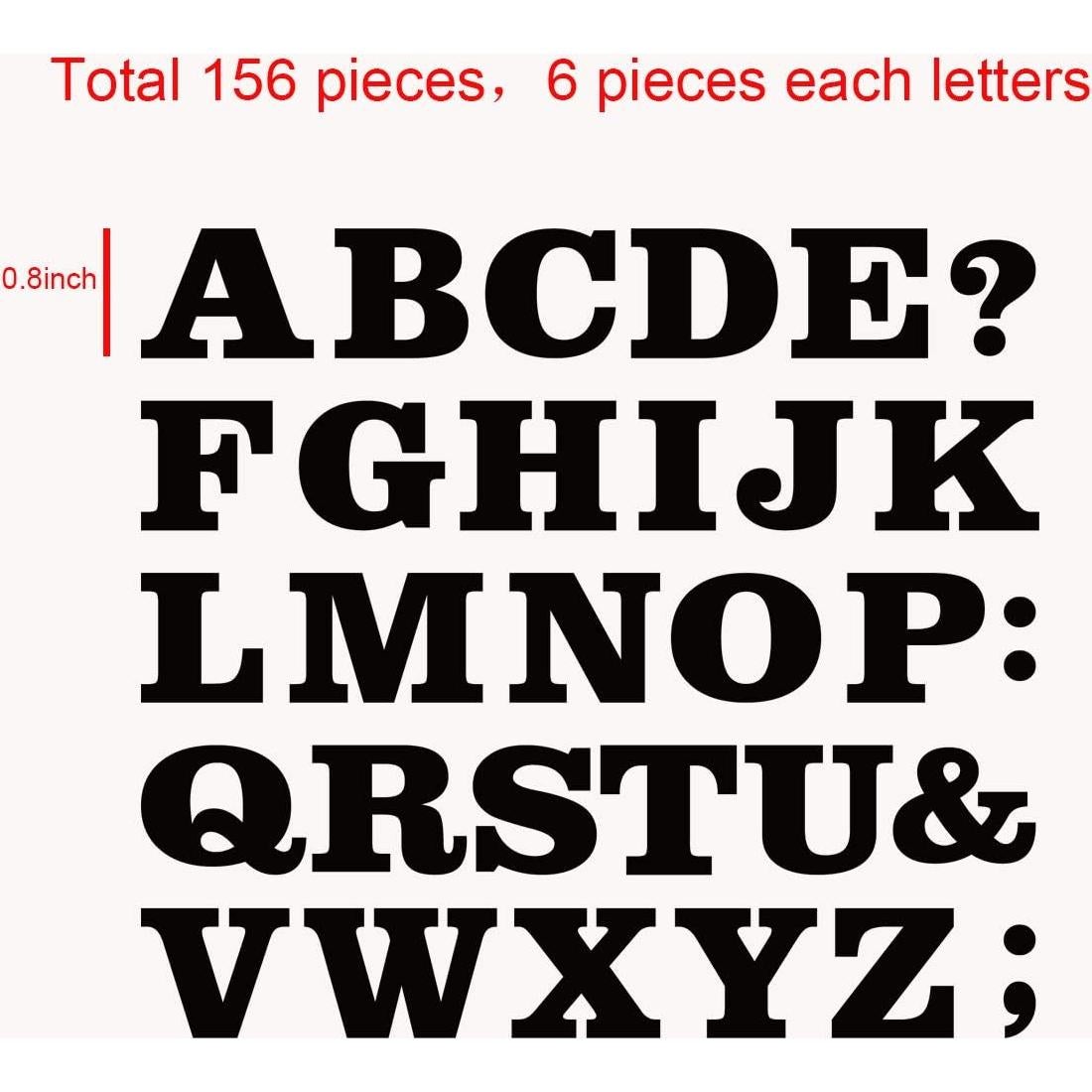 Letras de Transferencia de Calor Fanbay 156 Piezas Negro 2.03 cm