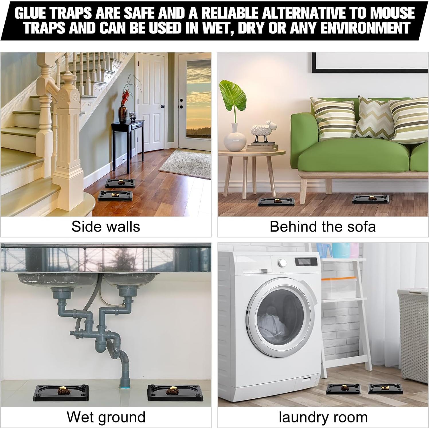 Trampas Adhesivas para Ratones Qualirey 24 Piezas 7.7x12.5cm