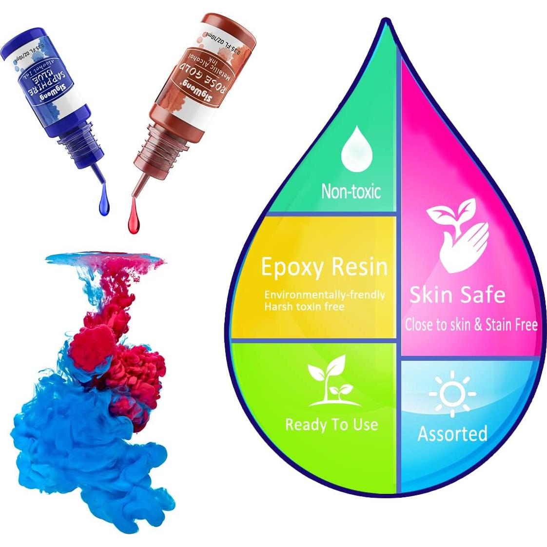 Juego de Tintas de Alcohol SigWong - 20 Colores Vibrantes 10ml