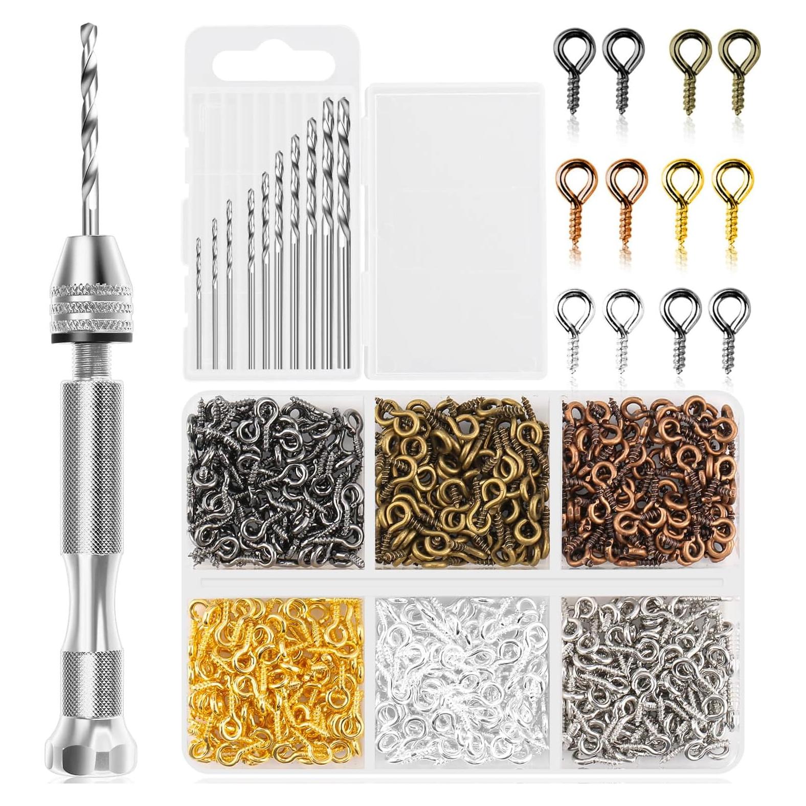 Conjunto Taladro Manual Shynek Pin Vise con 10 Brocas y 600 Ganchos