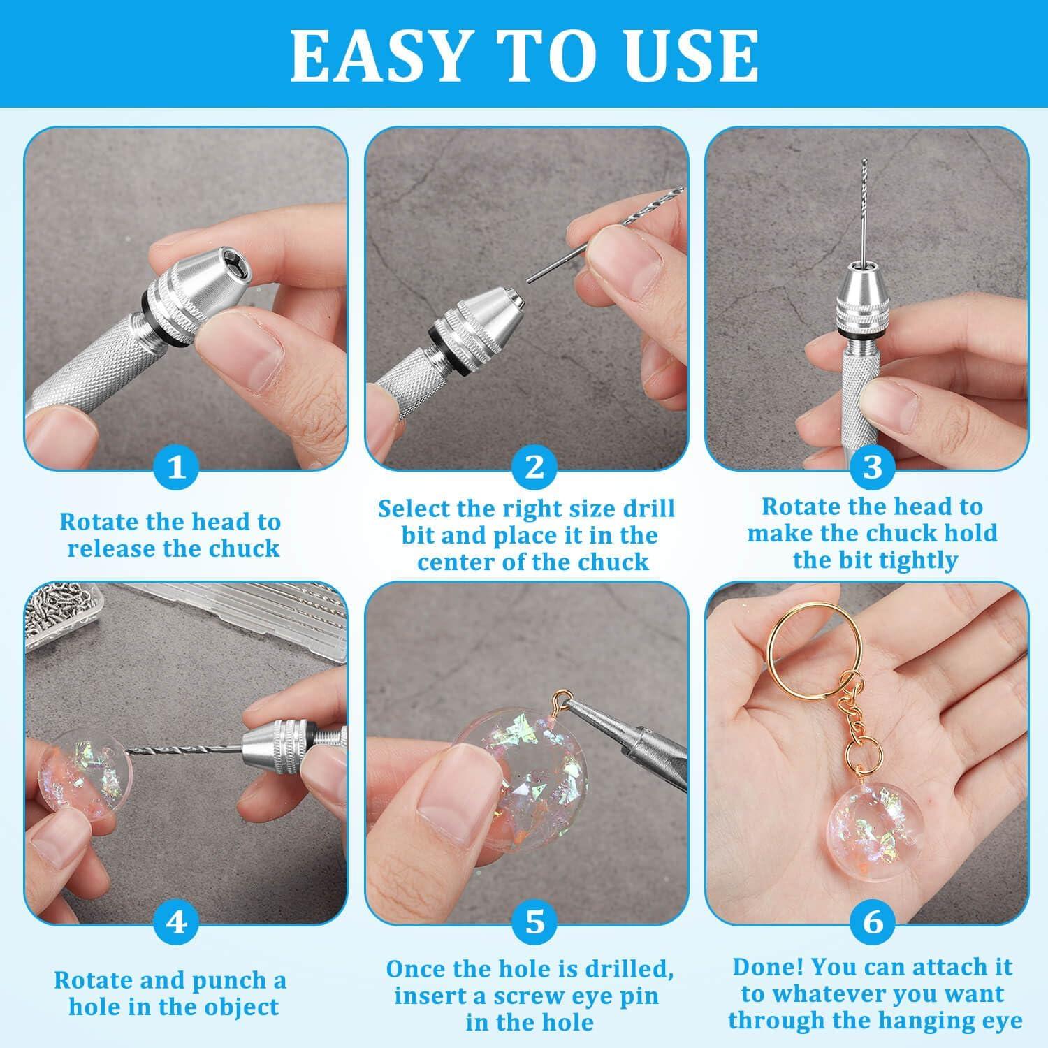 Conjunto Taladro Manual Shynek Pin Vise con 10 Brocas y 600 Ganchos