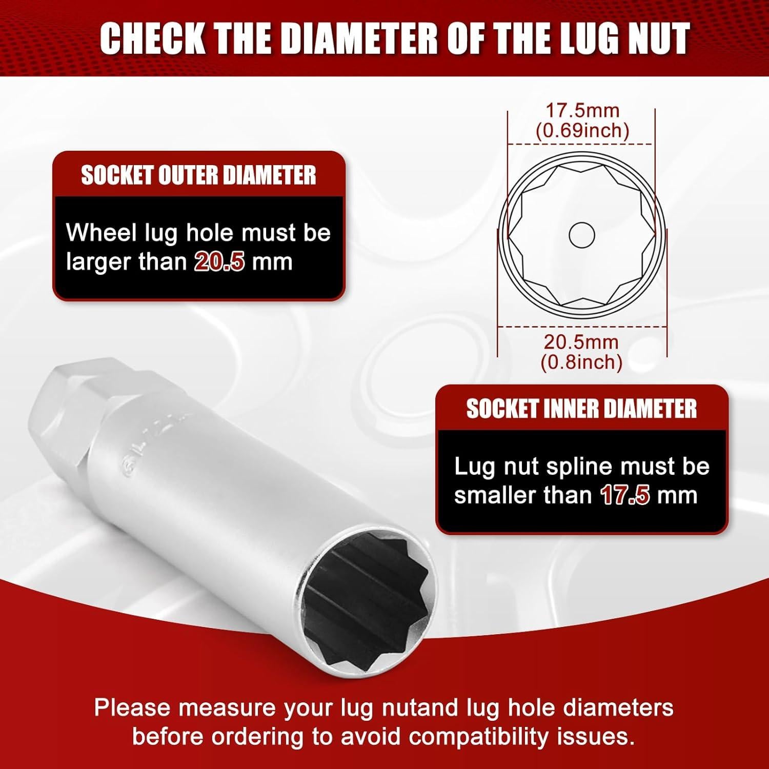 Juego de 2 Llaves de Tuerca Spline MIXPOWER 10 Puntos 17mm 19mm