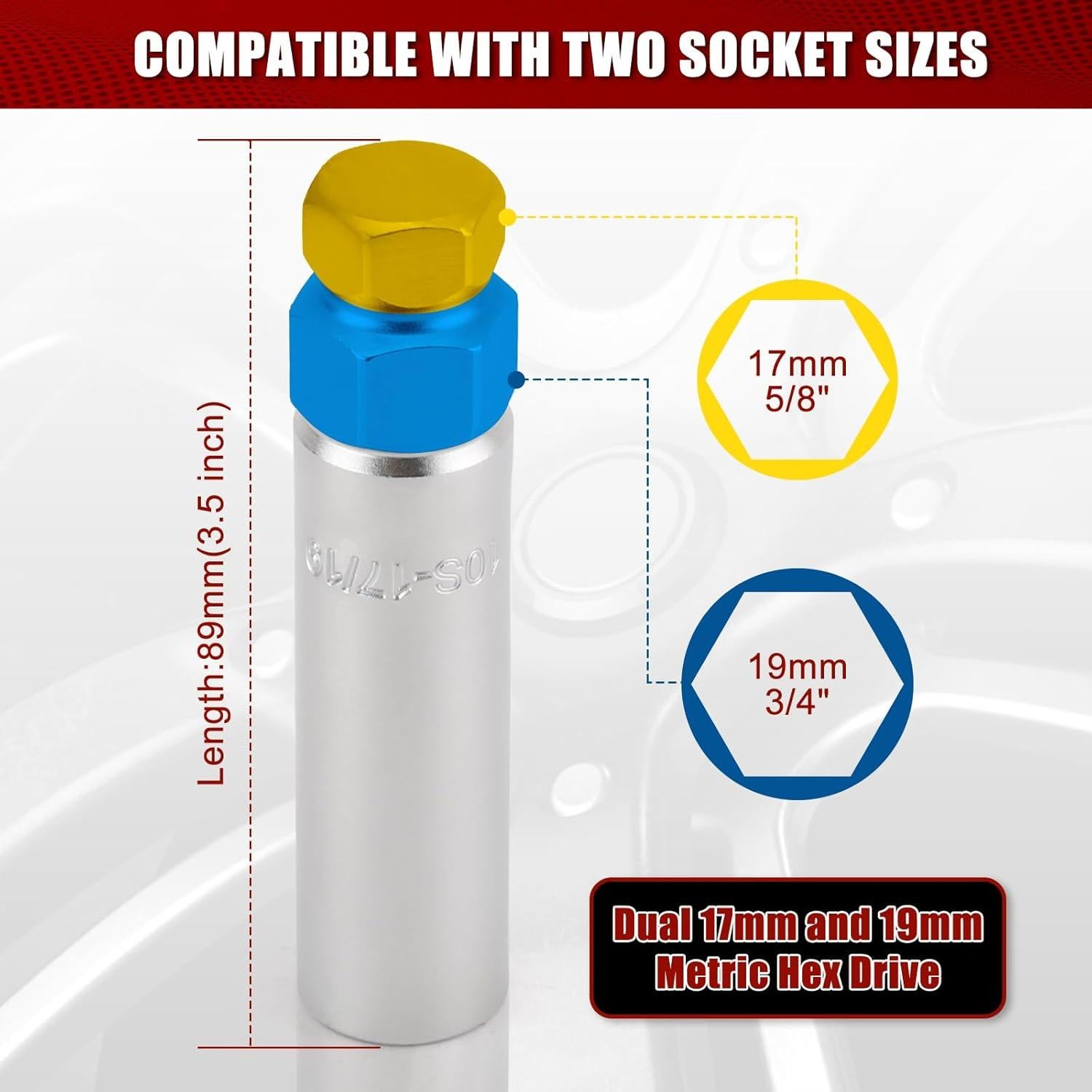 Juego de 2 Llaves de Tuerca Spline MIXPOWER 10 Puntos 17mm 19mm