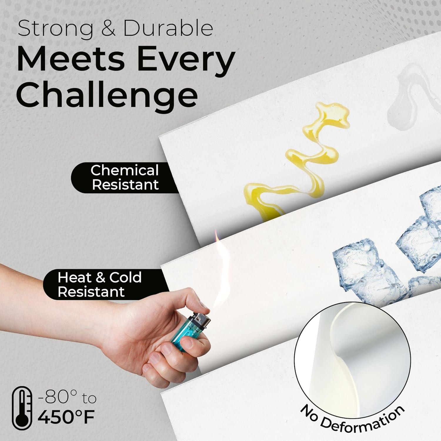 Hoja de Silicona Blanca 60A Grado Alimenticio 22.86x7.62cm