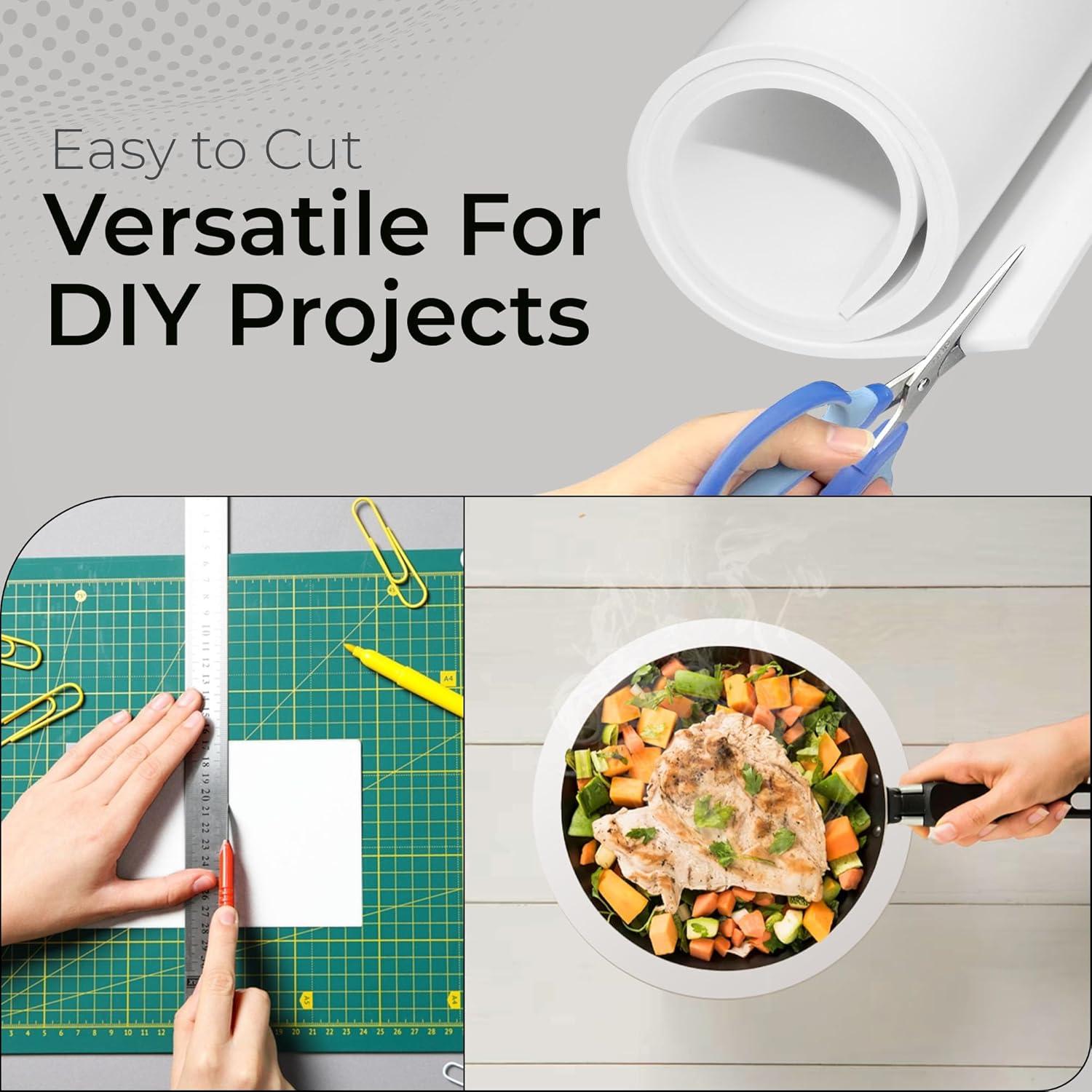 Hoja de Silicona Blanca 60A Grado Alimenticio 22.86x7.62cm