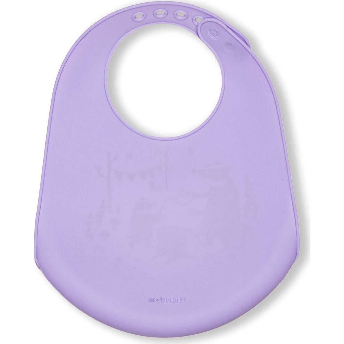 Babero Bucket Silicona Grado Alimenticio Familia Tejón - Lavanda