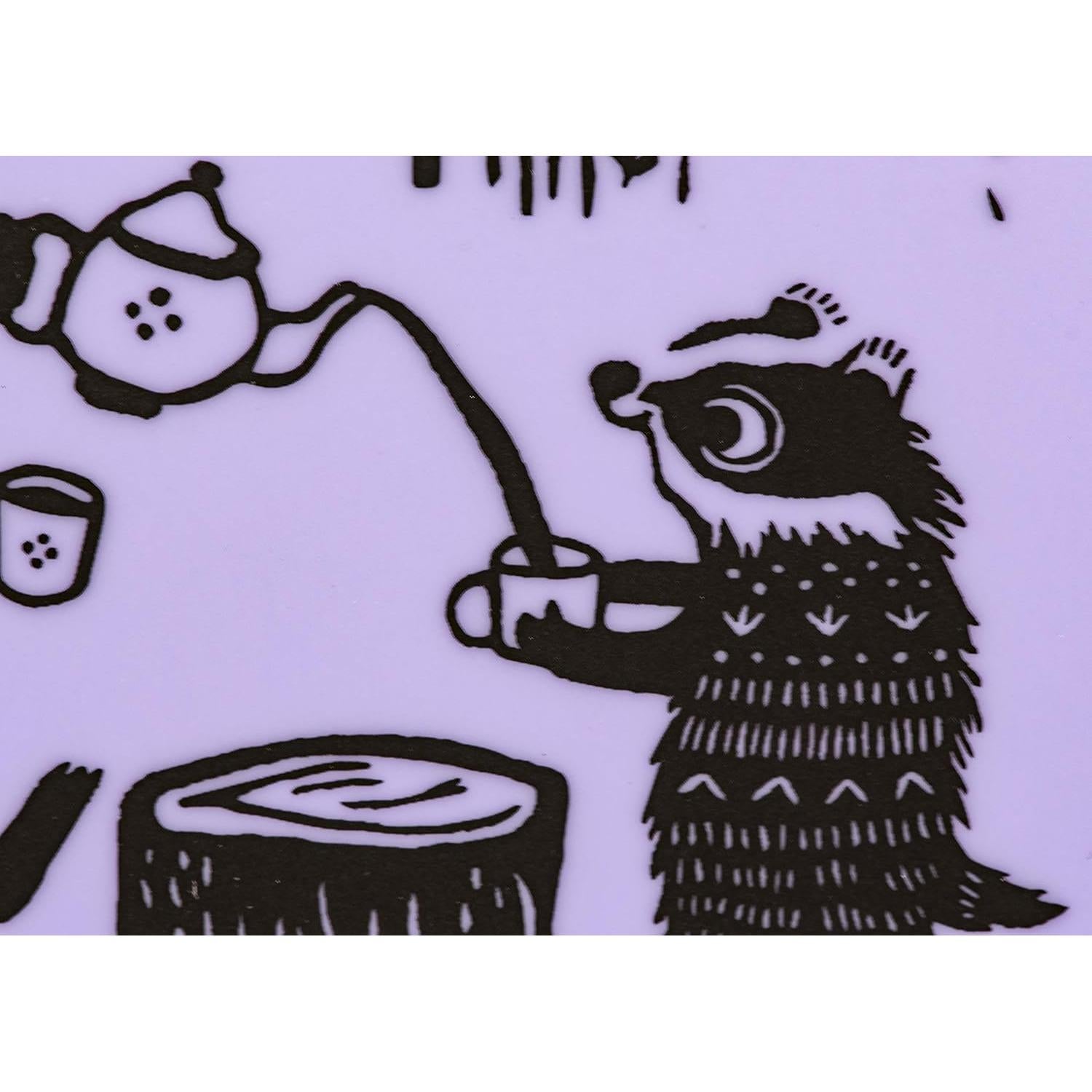 Babero Bucket Silicona Grado Alimenticio Familia Tejón - Lavanda