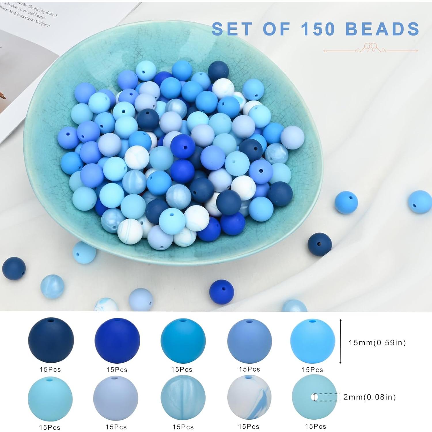 Cuentas de Silicona 15mm U-LIAN 150 Pcs Multicolor para DIY