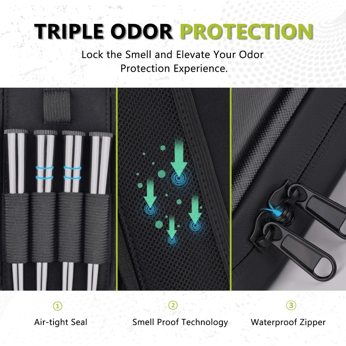 Bolsa a Prueba de Olores OZCHIN con 4 Tubos - Tamaño King