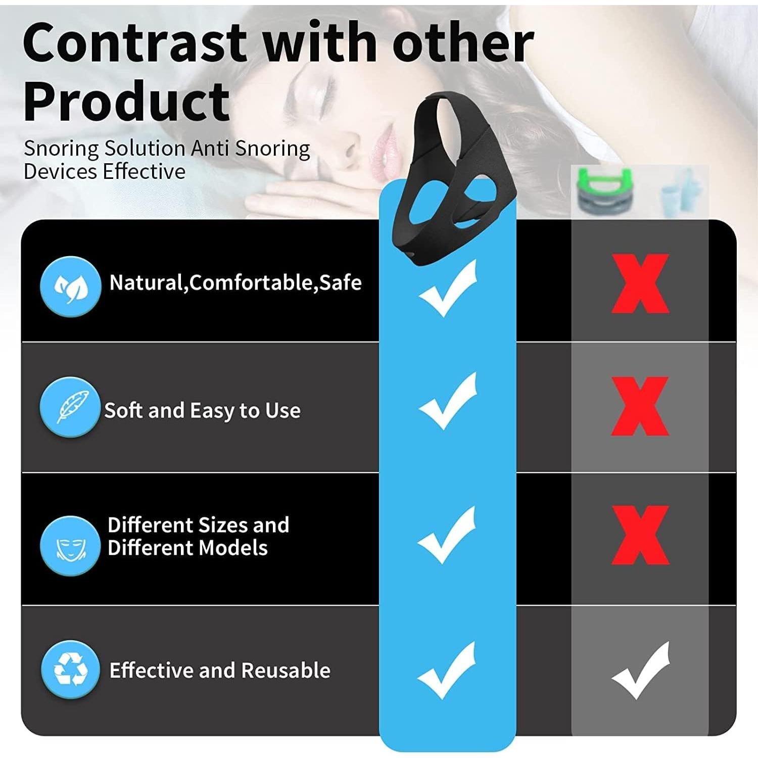 Correa Anti Ronquidos Babyfond Ajustable Unisex - Negro