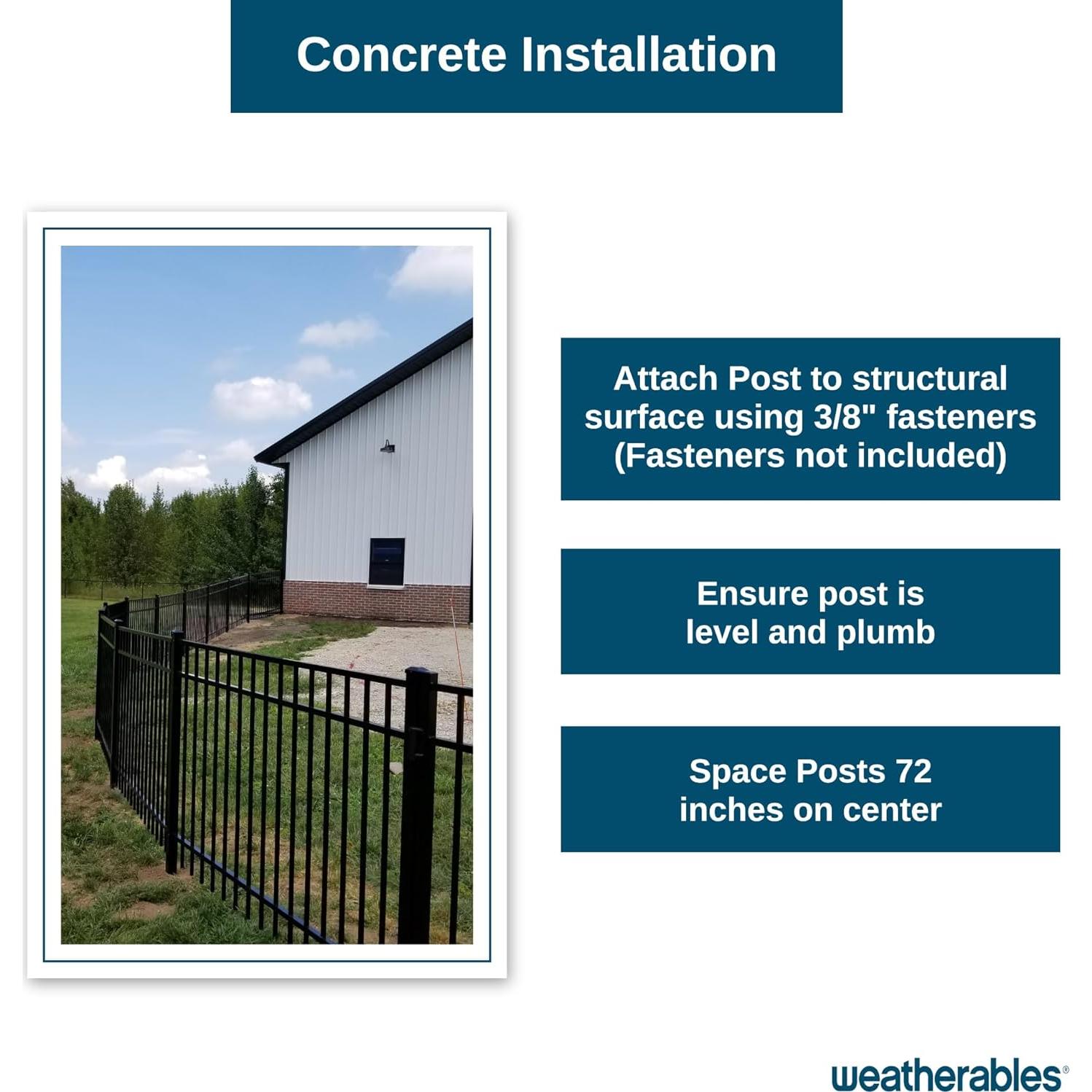 Kit de Cerca de Aluminio Weatherables Livingston 130 cm DIY