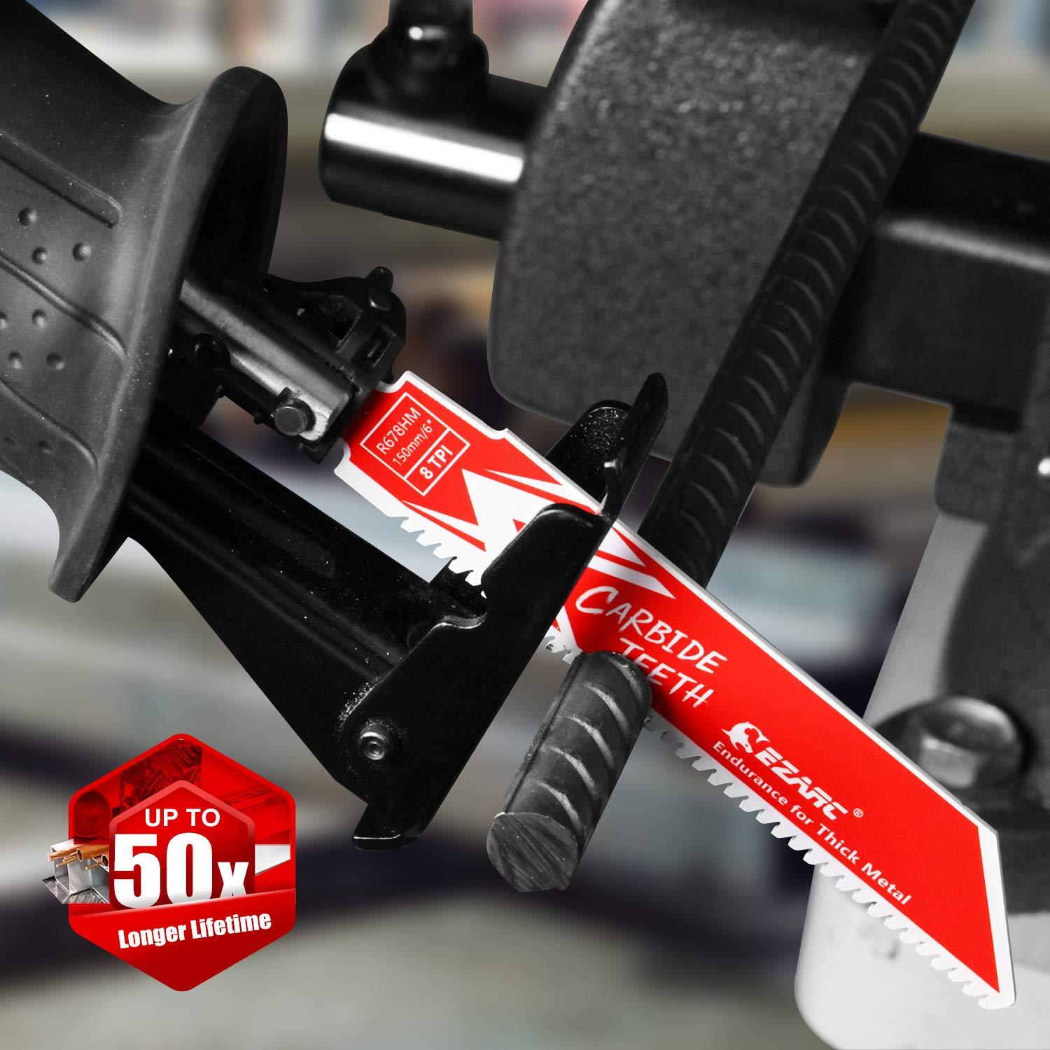 Hoja de Sierra Recíproca EZARC R678HM Carburo 15.24 cm 8TPI 3-Pack