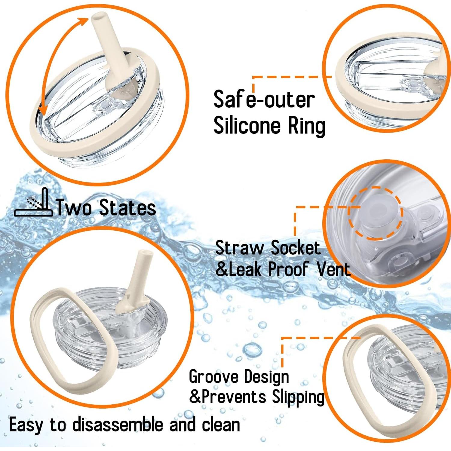 Juego de 2 Tapas de Popote Aooiiysd para Stanley 40 oz