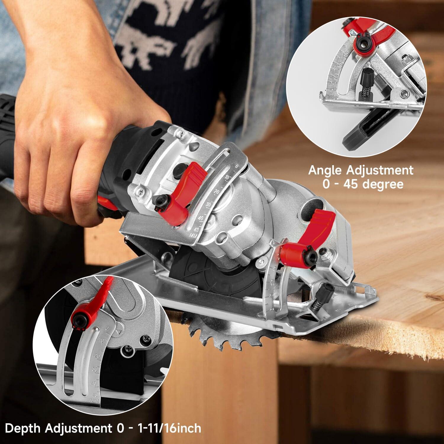 Sierra Circular Eléctrica Eastvolt 4.5A 5000RPM para Madera