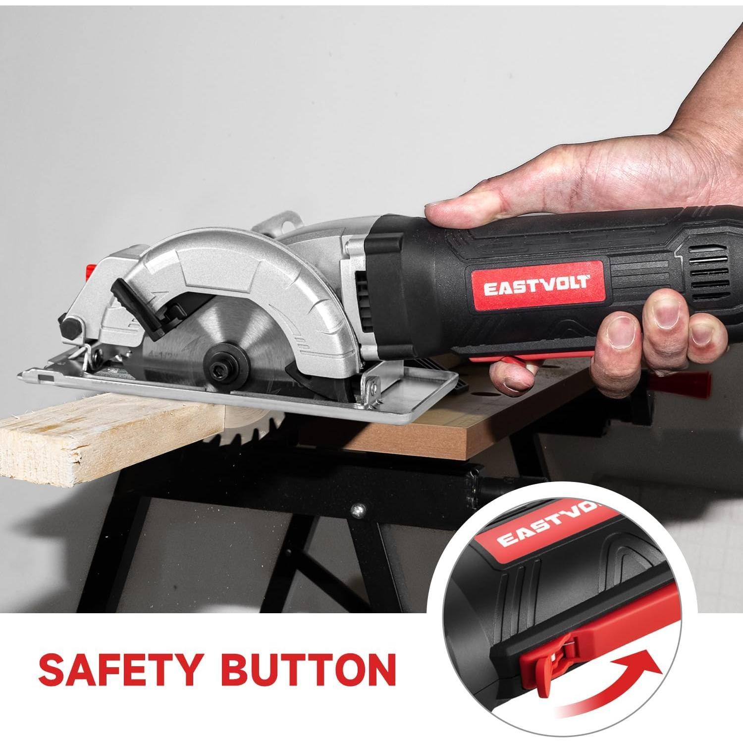 Sierra Circular Eléctrica Eastvolt 4.5A 5000RPM para Madera